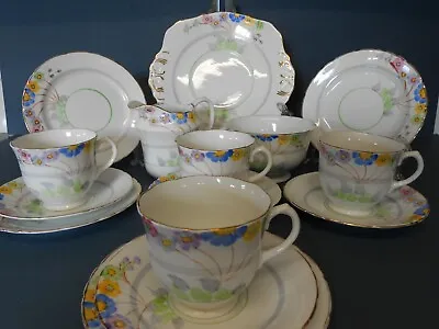 Buy Vintage Sutherland 15 Piece Bone China Tea Set Hand Painted Florals • 75£