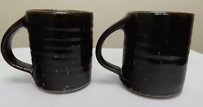 Buy Pair Leach Pottery St Ives Standard-ware Black Mugs. Excellent Condition • 10£
