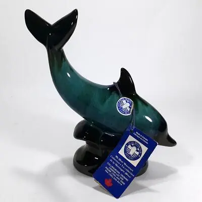 Buy Vintage Retro Blue Mountain Pottery Dolphin Figure - Drip Glaze BMP CANADA • 24.75£