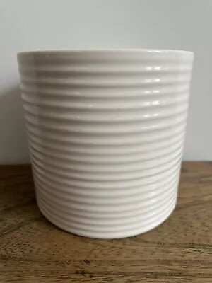 Buy Sophie Conran Portmerion Porcelain Large White Plant Pot Utensils Jar Ribbed • 39£