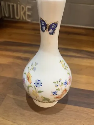 Buy Aynsley 'Cottage Garden'  Design China Vase With Embossed Flower Pattern-18cms • 3.49£