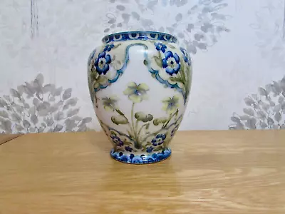 Buy William Moorcroft, Vase, Paneled Forget Me Nots And Yellow Violets Design, 1908. • 825£