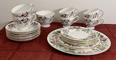 Buy 21 Pieces Wedgwood Hathaway Rose Teaset, Cups, Saucers, Plates, Sugar Bowl  • 40£