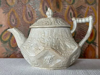 Buy Antique Wedgwood Yellowware Drab Ware Salt Glazed Stoneware Teapot • 141.75£
