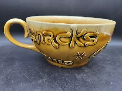 Buy Vintage USA? Pottery Yellow Drip BIG Ceramic Snack Cup Mug Bowl Mid Century  • 18.94£