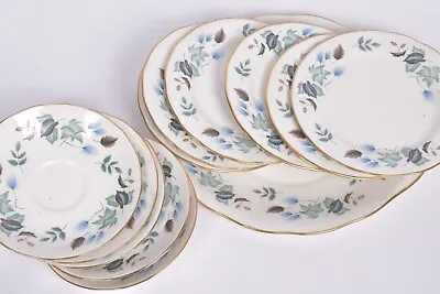 Buy Set Colclough Bone China Made England Plates Rare Unique Vintage Floral Flowers • 43.69£