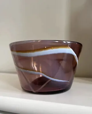 Buy Vintage French Maure Vieil Amethyst Swirl Trinket Decorative Glass Bowl • 12£