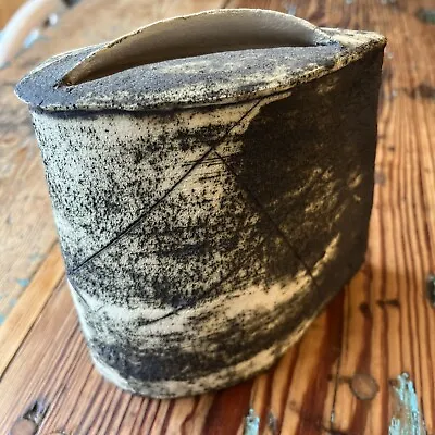 Buy Studio Pottery Stoneware Hand Built Freeform Slab Built Money Box. • 30£
