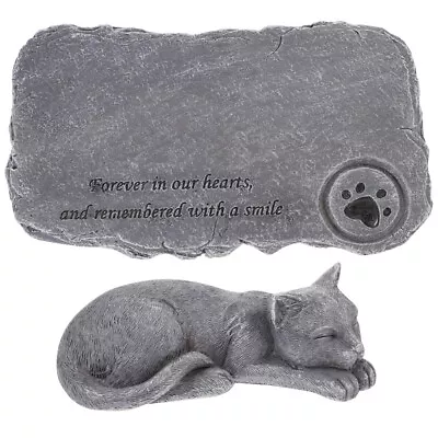 Buy  Animal Memorial Stones Tiny Cat Figurines Outdoor Ornaments Gift • 36.15£