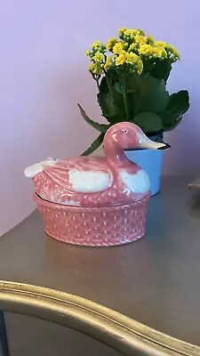 Buy VINTAGE 1960s Pink Duck Terrine Dish With Lid Casa Pupo RARE • 24.99£
