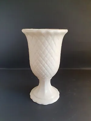 Buy Vintage 1960s Holkham Pottery Cream Pedestal Vase Pineapple Pattern • 12£