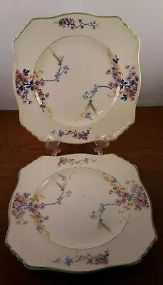 Buy 2 Denby Langley Dinner Plates English Staffordshire, Square W/ Floral Design 11  • 23.68£