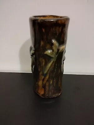 Buy Vintage Brutalist Glazed Cylinder Studio Vase Signed KL • 20£