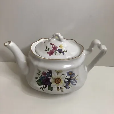 Buy Vintage Arthur Wood & Son Staffordshire Individual Teapot Flowers England 6372 • 80.33£