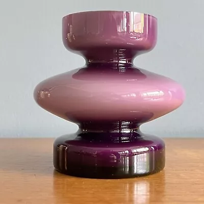 Buy Vintage Friedrich Crystal Glass Opaque Purple Amethyst Vase France 1970s • 14£