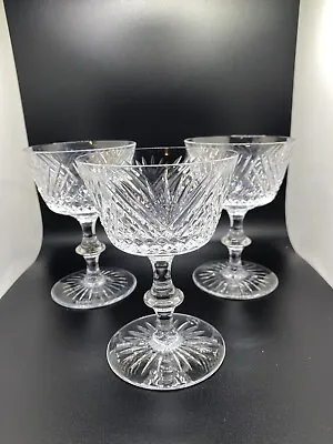 Buy Vintage ~edinburgh Crystal~ Set Of 3 Sherbet Wine Glasses Signed Ed139 • 38.31£