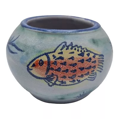 Buy Studio Pottery Bowl Earthware Pottery Bowl Fish Design Glazed Sea Themed Vintage • 18.95£