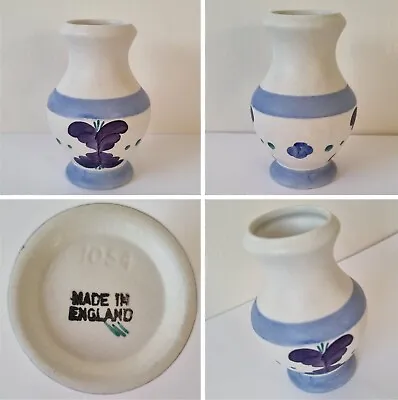 Buy Vintage E Radford Hand Painted Blue + Purple 10.5cm Tall Bud Vase Pattern 1054 • 4.95£