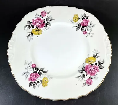 Buy Vintage Royal Vale Pink& Yellow Roses Design Bone China Cake Sandwich Plate  • 9.72£