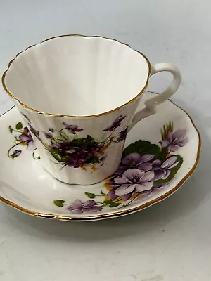 Buy Royal Standard Bone China Purple Floral  Teacup & Saucer Decorative Set #LH • 3.49£