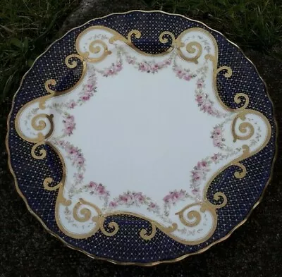 Buy Royal Doulton China Edwardian Cobalt Blue Rose Swags Dinner Cabinet Plate • 12.99£