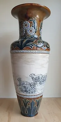 Buy Very Large Doulton Lambeth Stoneware Vase Of Exhibition Quality By Hannah Barlow • 949.99£
