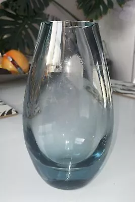 Buy WHITEFRIARS Geoffrey Baxter Design Art Glass Light Blue Pewter Vase Vintage 1966 • 29£