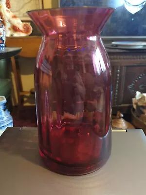 Buy Antique Cranberry Glass Vase.  UK DELIVERY ONLY • 9.99£