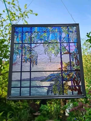 Buy MMA Reproduction Of Tiffany Stained Glass  'View Of Oyster Bay' Window Panel  • 50£