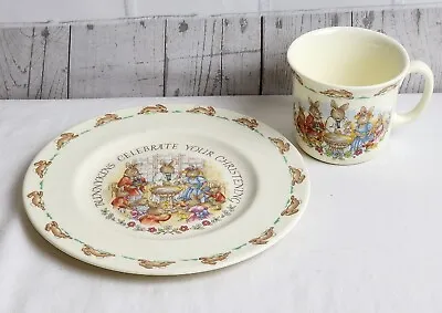 Buy Royal Doulton Bunnykins Child's Christening Cup And Plate English FineBone China • 18.97£