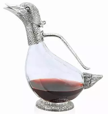 Buy Duck Decanter Silver Plated Glass - Water Wine Jug Carafe Pitcher Boxed Gift New • 79.95£
