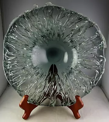 Buy Vintage Smoke Studio Art Glass Centerpiece Bowl Icicle Style • 58.58£