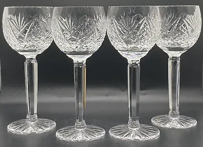 Buy 4 Vintage Tyrone Crystal Antrim Pattern Balloon Wine Glasses 7-5/8 H. Ireland. • 188.72£