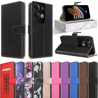 Buy For OPPO Reno 8 Pro Lite 5G Case, Slim Leather Wallet Flip Stand Phone Cover • 5.95£