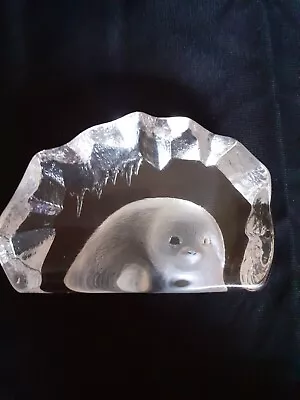 Buy Glass Paperweight, Baby Seal, By Mats Jonasson, Lead Crystal • 3£