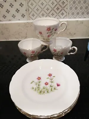 Buy Wedgwood Royal Tuscan 4 Side Plates And 3 Cups Pretty Design • 5.99£