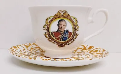 Buy HM King Charles III Tea Cup & Saucer York Fine Bone China Coronation Decorate UK • 16.50£