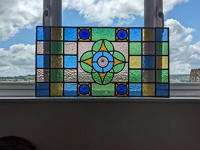 Buy Vintage Victorian Style Stained Glass Window/Fanlight • 430£