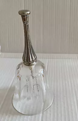 Buy Art Deco Vintage Crystal Glass Hand Bell  With Silver Coloured Metal Hgt 17 Cm • 8£