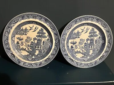 Buy A Pair Of Wedgewood Willow Blue Dessert Plates - 8 1/4   - Good Condition. • 4£