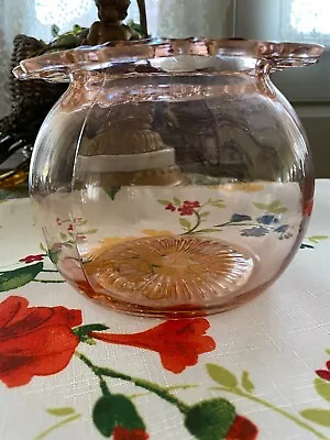 Buy Vintage Old Colony Open Lace Pink Depression Glass Fish- Bowl/Cookie Jar • 15.18£