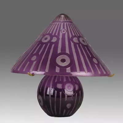 Buy Early 20th Century Etched And Enameled Art Deco Lamp By Daum Frères • 2,250£