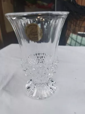 Buy Clear Cut Crystal D’arques Flowers Vase France. Perfect 12cm Tall. • 6£