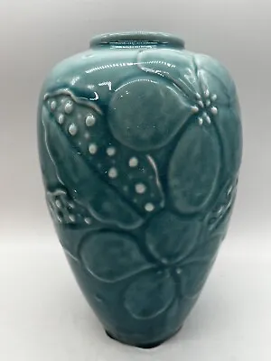 Buy Rookwood Pottery Vase #6893 1948 Turquoise Raised Flowers. 9.5” EUC • 211.85£