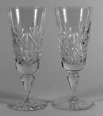 Buy Edinburgh Crystal, Glenshee, 2 X Champagne Flute Glasses, Signed. 16.1cm • 29.99£