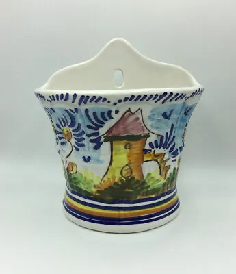Buy Vintage Deruta Italy Ceramic Wall Pocket Pottery Hand Painted Planter Vase • 18.50£