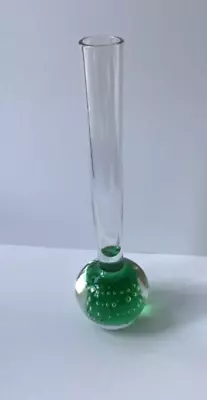 Buy Green Paperweight Glass Bud Vase • 6.95£