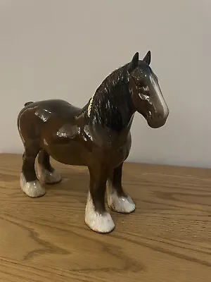 Buy Vintage Beswick  Shire Horse Gloss Figurine • 14.99£