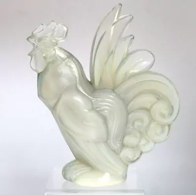 Buy Big 7 1/2  Sabino France Opalescent Glass Rooster Chicken Chanticleer Figurine • 237.26£