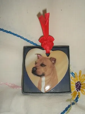 Buy Vintage Old Tupton Ware Hand Painted  Dog Hanging Heart For Christmas Tree • 6.99£